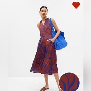 GAP tiered midi dress NWT